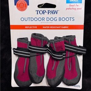 Top Paw Reflective Red and Gray Dog Boots
